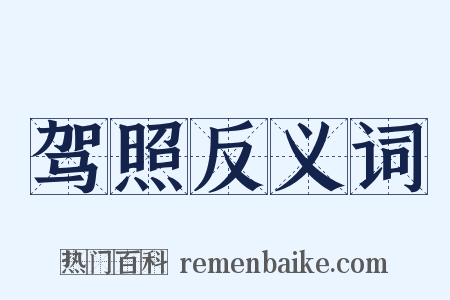 驾照反义词是什么意思的图片